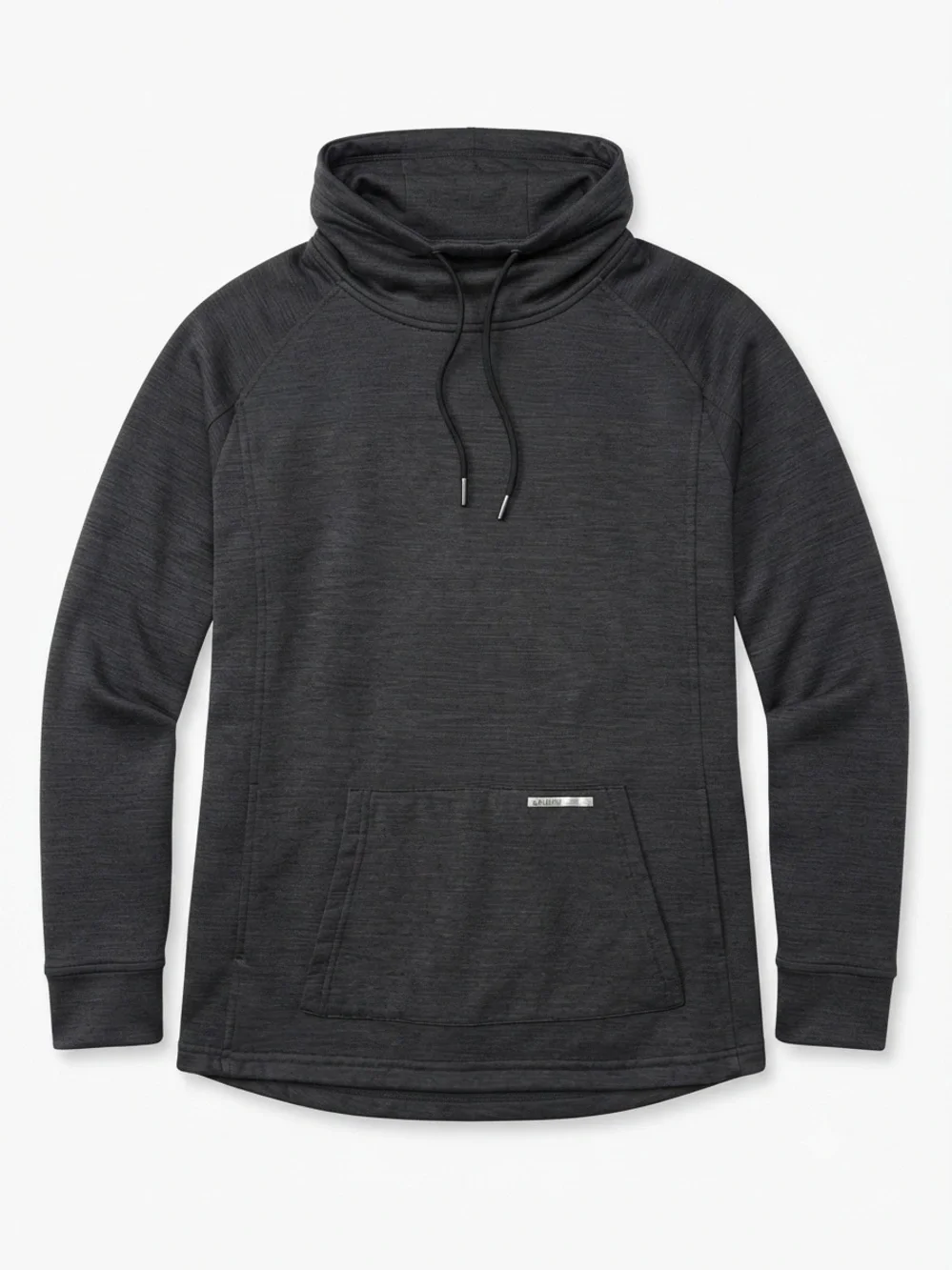 Charcoal Funnel Neck Pullover Hoodie with Kangaroo Pocket, Hiking, autumn, fall - Picture 1 of 5